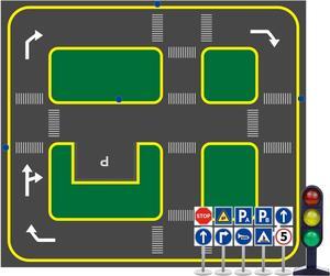 Autopilot Curve Map Runway Model Training for Robot AI Visual Recognition Track for Competition\Unmanned Driving(125 X 110in)
