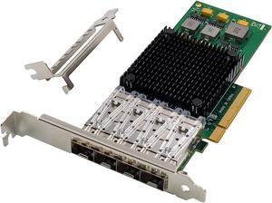 10Gb PCI-e 3.0 X8 NIC Network Card,Quad- SFP+ Port, with Broadcom BCM57840 Controller, PCI Express Ethernet LAN Adapter Support Windows Server/Linux/VMware