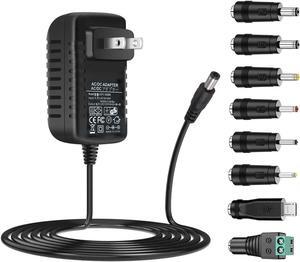 Universal AC Adapter 12V 2A Power Supply Charger 24W AC110V to DC12V 2000mA 1500mA 1000mA 500mA Power Driver 8 DC Plug Tips 12 Volt Converter Inverter Transformer ac dc Adapter (DC12V~2A) - OEM
