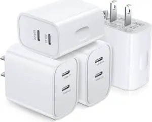 USB C Wall Charger Block[4 Pack], Bangfun 20W Dual USB C Fast Charging Block Double C Type Charging Plug Compatible for iPhone 14/13/12/11 Pro Max/XR/XS/SE/8/7 Plus, iPad Pro (White) - OEM