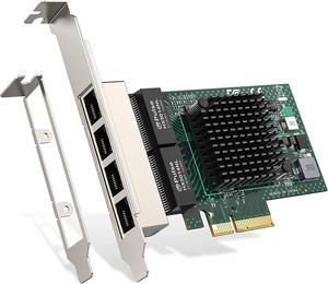 Gigabit Quad Port Ethernet Server Adapter NetXtreme BCM5719 RJ45 Quad-Port Network Card PCI Express 1000M NIC Ethernet Card with Low Profile for Windows Server/Linux/Ubuntu/Freebsd/VMware ESX