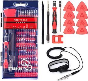 Precision Screwdriver Set 124-Piece + Anti Static Wrist Strap Bundle, Electronics Repair Toolkit for Computer, iPhone, Laptop, Cell Phone, Macbook, PS4/5, Tablet