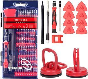 Precision Screwdriver Set 124-Piece + 2-Piece Suction Cups Bundle, LCD Screen Remover for Computer, iPhone, Laptop, Cell Phone, Macbook, PS4/5, Tablet Electronics Repair