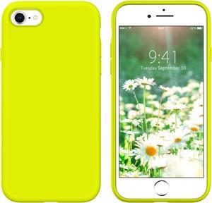 Case for iPhone SE 2022, iPhone SE 2020 Case, iPhone 8 Case, iPhone 7 Case Slim Fit Liquid Silicone Soft Shockproof Protective Phone Cover for iPhone SE 3rd/2nd Gen 4.7 Inch, Fluorescent Green