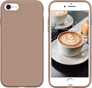 iPhone SE 2022 Case,iPhone SE Case 2020,iPhone 8 Case iPhone 7 Case Girls Women Liquid Silicone Soft Rubber Full-Body Protective Phone Cover for iPhone SE 3rd Gen/SE 2nd Generation/8/7, Brown