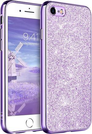 iPhone SE 2022 CaseiPhone SE Case 2020iPhone 8 CaseiPhone 7 Case Women Girly Glitter Bling Slim Fit Shockproof Protective Phone Cases Cover for iPhone SE 3rdSE 2nd Generation87 47Purple