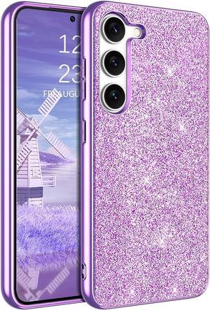Case for Samsung Galaxy S23 61 Inch Glitter Bling Sparkly Shiny Slim Women Girls Hybrid Soft Smooth Shockproof Protective Girly Phone Cases Cover for Samsung S23 Lavender Purple