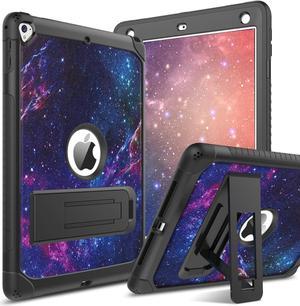 iPad Air 2 CaseiPad 6th Generation CasesiPad 5th Generation CaseiPad 97 Inch Case 20172018iPad Pro 97 Case Women Girls Kids Kickstand A1893A1954A1822A1823 Tablet Cover Space Purple