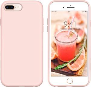 Case for iPhone 8 Plus iPhone 7 Plus Slim Silicone Non Slip Grip Soft Rubber Bumper Hybrid Hard Back Cover Protective Shockproof Girly Phone Case for iPhone 8 iPhone 7 55 Pink Sand