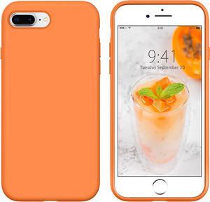 Case for iPhone 8 Plus iPhone 7 Plus Slim Silicone Non Slip Grip Soft Rubber Bumper Hybrid Hard Back Cover Protective Shockproof Girly Phone Case for iPhone 8 iPhone 7 55 Orange