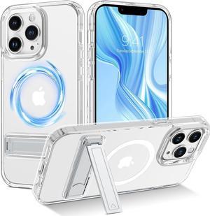 Design for iPhone 13 Pro Max Case, [Compatible with Magsafe] Clear Magnetic with Ring Holder Invisible Kickstand Slim Transparent Men Women Shockproof Protective Phone Cover 6.7 Inch, Clear