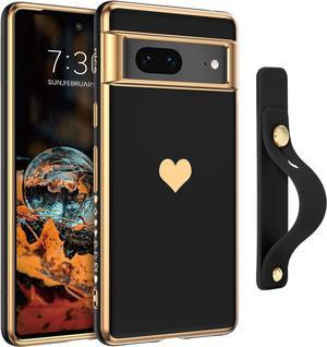 Case for Google Pixel 7, Google Pixel 7 5G Case Slim Heart Soft TPU Anti-Fall Corners Shockproof Transparent Protective Phone Case for Google Pixel 7 (6.3 inch) 2022, Black