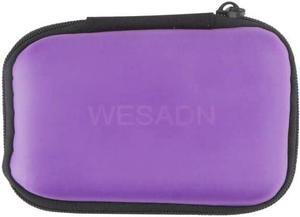 Headphone Case Box Protective Shockproof Phone Carrying Case Cover with Zipper, Purple