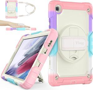 Case for Samsung Galaxy Tab A7 Lite with Screen Protector for Girls Kids, Shockproof Protective Case for Galaxy A7 Lite 8.7" 2021 (SM-T220/T225), w/Kickstand Hand Shoulder Strap, Pink Camo