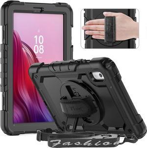 Case for Lenovo Tab M9 (Lenovo M9 Tablet Case, TB-310FU 2023 9.0 inch Tablet Case): with Strong Protection, Screen Protector, Hand Strap, Shoulder Strap, Rotating Stand, Stylus Holder - Black