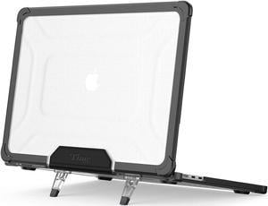 MacBook Air M2 Case (MacBook Air 13.6 inch Case 2022 Release A2681 M2 Chip): with Strong Protection, Scratch-Proof, Shockproof, Dropproof, Stand and Heat Dissipation - Black