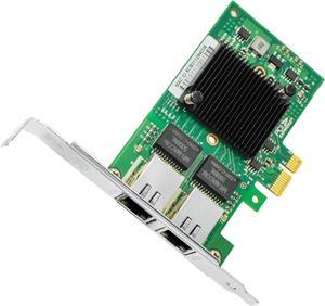 Gigabit Network Card,10/100/1000Mbps Dual Ports RJ45 Copper Ethernet Adapter, with Intel 82576 Chip, PCI-Express X1 NIC Compare to Intel E1G42ET