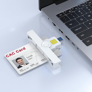Lecteur De Carte CAC Militaire 2-en-1 USB Et USB-C - Compatible Windows, Mac, Linux, Android - Pour Cartes SIM, Puces Et Identité
