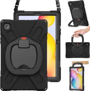 Galaxy Tab S6 Lite Case 2020Heavy Duty Rugged Silicone Case with Hand Grip Shoulder Strap Kickstand S Pen Holder for Samsung Tab S6 Lite 104 Inch Tablet SMP610 SMP615 2020 ModelBlack