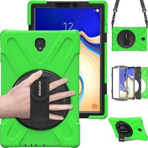 Samsung Galaxy Tab S4 Tablet Case with Rotating Handle and Shoulder Strap,  Shock-Absorption Full Body Protection Rugged Cover Case for Samsung Tab S4 10.5 Inch 2018 Model T837/T835/T830 (Green)