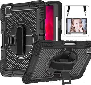 Case for iPad 10.2 Case 2021/2020/ 2019, iPad 9th/8th/7th Generation Case, Full Body Shockproof 360 Rotate Stand Hand Strap Pen Holder for iPad 9th/8th/7th Gen 2021/2020/2019