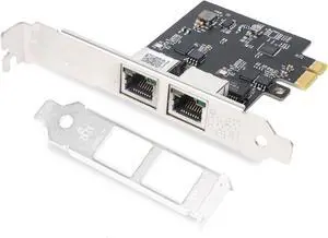 2.5Gbase-T PCIE NIC with Realtek RTL8125 Chip Dual RJ45 Port 2500/1000/100 Mbps Network Adapter PCIe X1 Ethernet Card for Windows/Windows Server/Linux