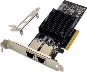 Dual-Port 10G PCIe X8 Network Adapter Card with Intel-X550AT 10GBASE-T & NBASE-T PCI Express Network Interface Adapter 10/5/2.5/1GbE Multi Gigabit Ethernet 5 Speed NIC LAN Card(ST7280-X550AT2)