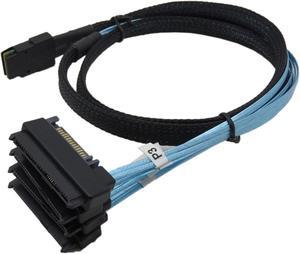 CableDeconn Mini SAS 36 SFF-8087 to (4) SFF-8482 Connectors with SATA Power 1m