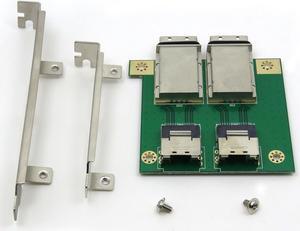 CableDeconn Dual Mini SAS SFF-8088 to SAS36P SFF-8087 Adapter in PCI Bracket