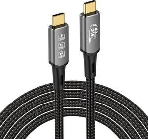 CABLEDECONN USB4 Thunderbolt 4 Extension Cable 240W 8K USB C 2M 6.6ft Cable M/M Fast Charge 40Gbps Ultra HD Data Transmission Cable 8K@60Hz 4K@144Hz Video Cable Compatible with MacBook M1 M2 M3