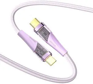 USB C Cable 100W, 6.6ft Type C to Type C Cable 5A Super Fast Charging USB C Cable Compatible with MacBook Pro 2021, iPad Pro 2021, Galaxy S21 and More (6.6ft, Pink, 1)