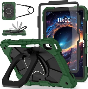 Case for iPad (A16) 11th/10th Generation 2025/2022 with Screen Protector Rotating Stand Pencil Holder iPad Case 10th Generation Shockproof Cover for iPad 11th/10th Gen Cases,Green Black Case for iPad (A16) 11th/10th Generation 2025/2022 with Screen Protector Rotating Stand Pencil Holder iPad Case 10th Generation Shockproof Cover for iPad 11th/10th Gen Cases,Green Black