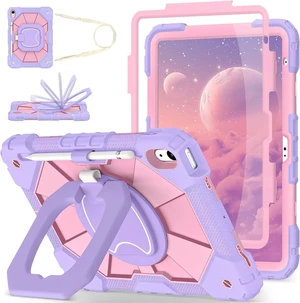Case for iPad (A16) 11th/10th Generation 2025/2022 with Screen Protector Rotating Stand Pencil Holder iPad Case 10th Generation Shockproof Cover for iPad 11th/10th Gen Cases,Purple Rose Case for iPad (A16) 11th/10th Generation 2025/2022 with Screen Protector Rotating Stand Pencil Holder iPad Case 10th Generation Shockproof Cover for iPad 11th/10th Gen Cases,Purple Rose