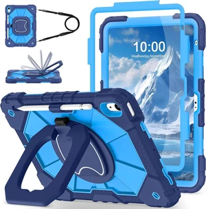 Case for iPad (A16) 11th/10th Generation 2025/2022 with Screen Protector Rotating Stand Pencil Holder Shoulder Strap Heavy Duty Shockproof Cover for iPad 10th Gen Case,Navy Blue Case for iPad (A16) 11th/10th Generation 2025/2022 with Screen Protector Rotating Stand Pencil Holder Shoulder Strap Heavy Duty Shockproof Cover for iPad 10th Gen Case,Navy Blue