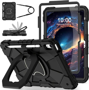 Case for iPad (A16) 11th Generation 11 Inch (2025),iPad 10th Generation 10.9 Inch (2022),Full-Body Drop Protection i Pad Case 10th Gen with Rotating Stand Screen Protector,Black Case for iPad (A16) 11th Generation 11 Inch (2025),iPad 10th Generation 10.9 Inch (2022),Full-Body Drop Protection i Pad Case 10th Gen with Rotating Stand Screen Protector,Black