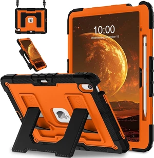 for iPad Air 13 Inch Case M4 2026/M3 2025/M2 2024, Full-Body Drop Protection Shockproof Cover for 13 Inch iPad Air with Large Kickstand, Pencil Holder and Shoulder Strap, Black Orange for iPad Air 13 Inch Case M4 2026/M3 2025/M2 2024, Full-Body Drop Protection Shockproof Cover for 13 Inch iPad Air with Large Kickstand, Pencil Holder and Shoulder Strap, Black Orange