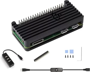 Pi Zero 2 W Aluminum Case Kit with Passive Cooling, 4-Port USB OTG Hub, On/Off Power Switch Cable, Pin Header, Hexwrench, Thermal Pad (7 Items) Pi Zero 2 W Aluminum Case Kit with Passive Cooling, 4-Port USB OTG Hub, On/Off Power Switch Cable, Pin Header, Hexwrench, Thermal Pad (7 Items)