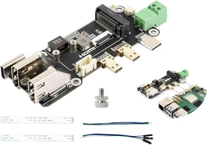 Micro HDMI to HDMI Adapter with PCIe to M.2 NVMe 2230/2242, Compatible with Raspberry Pi 5,Two Power Supply Methods, Dual 4K Outputs, Easy to Connect HDMI Screens, High-Speed Reading/Writing Micro HDMI to HDMI Adapter with PCIe to M.2 NVMe 2230/2242, Compatible with Raspberry Pi 5,Two Power Supply Methods, Dual 4K Outputs, Easy to Connect HDMI Screens, High-Speed Reading/Writing