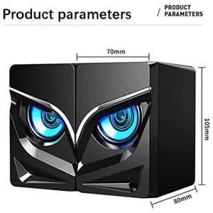 Mini Wired Computer Speaker Two Owls Light Audio Heavy Bass Subwoofer Home Theate USB Power Supply for PC Laptop Speaker Mini Wired Computer Speaker Two Owls Light Audio Heavy Bass Subwoofer Home Theate USB Power Supply for PC Laptop Speaker