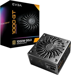 EVGA 1000 GT, 80 Plus Gold 1000W, Fully Modular, Eco Mode with FDB Fan, 100% Japanese Capacitors, 10 Year Warranty, Includes Power ON Self Tester, Compact 150mm Size, Power Supply 220-GT-1000-X1 EVGA 1000 GT, 80 Plus Gold 1000W, Fully Modular, Eco Mode with FDB Fan, 100% Japanese Capacitors, 10 Year Warranty, Includes Power ON Self Tester, Compact 150mm Size, Power Supply 220-GT-1000-X1
