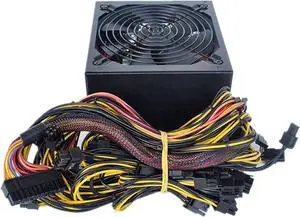 2000W Mining Power Supply Modular Mining PC Power PSU Supports 8 GPU Rig for ETH Bitcoin Ethereum Miner with Auto-Thermally Controlled Fan Supply,110V-240V Power Supply Mining Machine