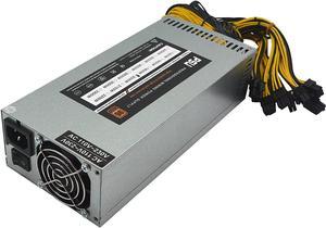 MLLIQUEA 2000W Mining Power Supply, 2U Mining Power Supply for 8 GPU ETH Rig Miner Machine, 110V-230V PSU with 12000 RPM Violent Fan