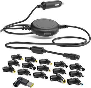 Universal 100W Laptop Car Charger 15V 16V 18.5V 19V 19.5V 20V DC Power Adapter W/16 Tips for HP Dell ASUS Samsung Sony Acer Toshiba Gateway Lenovo ThinkPad Compaq and More Laptop Computers