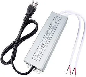 inShareplus LED Power Supply, 200W IP67 Waterproof Outdoor Driver,AC 90-265V to DC 12V 16.6A Low Voltage Transformer, Adapter with 3-Prong Plug for LED Light, Computer Project, Outdoor Use