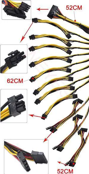 New 2000W PSU Gold Power Supply for Computer 8 Video Card Mining Bitcoin Miner Ethereum S9 S7 L3 Rig Mining ATX PC 110V-220V ETH ETC ZEC ZCASH DGB XMR