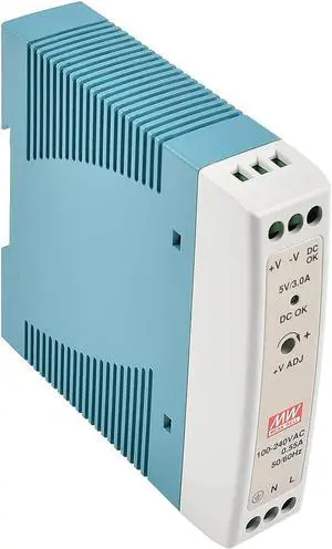 Mean Well MDR-20-5 AC to DC DIN-Rail Power Supply,Single Output Industrial DIN Rail Power Supply 5V 3A 15W