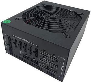 ATX 1600W Full Modular Mining Power Supply GPU for Bitcoin Miner ETH Rig Supports 6 Graphics 80+ Gold Certified with 150CM US Plug Adapter Cable(110V)