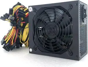 GUGU Mining Power 1800W Active PFC Power Supply Mining PC Power 160-260V Power Supply Mining Machine Supply Supports 8 GPU