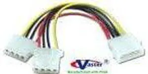 SuperEcable - 942-3-6 (10 Pack) Power Supply Splitter Adapter Cable (One AMP Male to Two AMP Female) 6 Inches