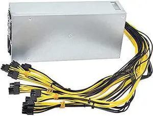 Crazypicky ETH Mining Machine Power Supply 100-220V Input 10x6Pin 80Percent Efficiency Multi-GPU for BTC Antminer Bitcoin Mining Server